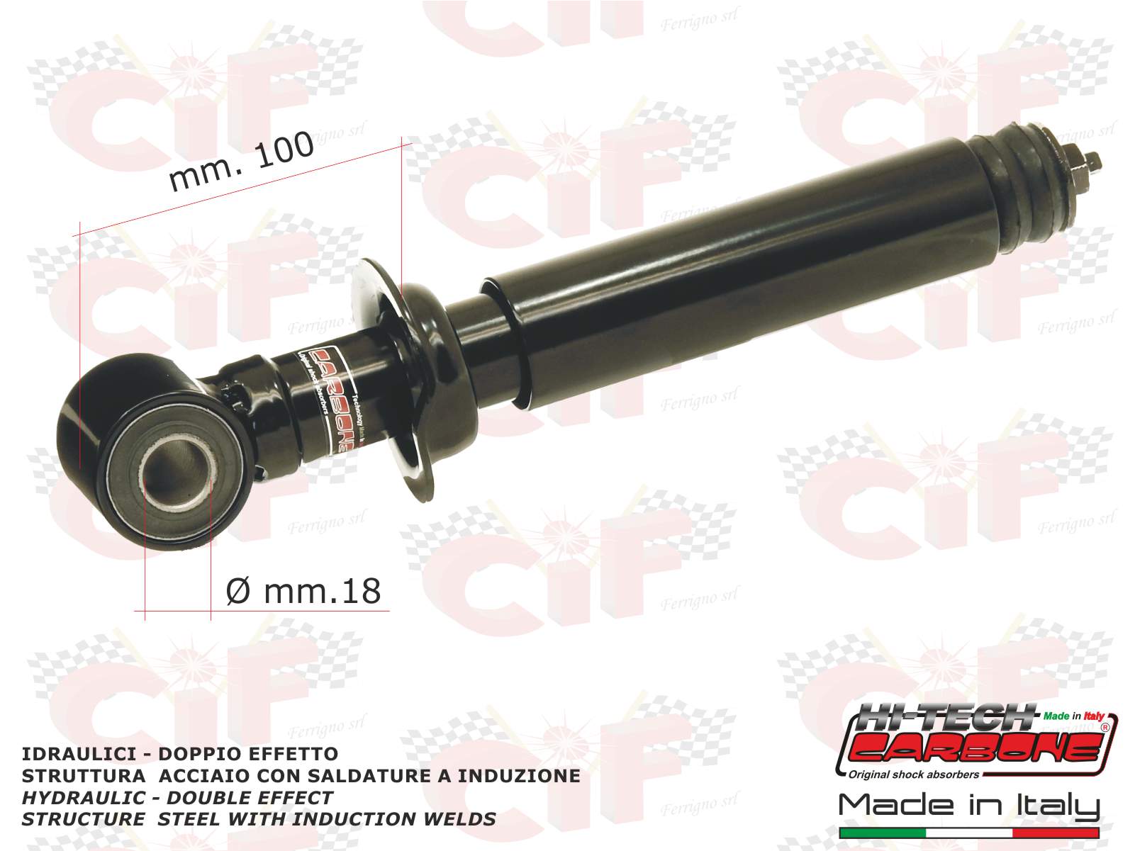 6312-d ammortizzatore anteriore carbone piaggio ape tm diesel - ape car (r.o. 56602r)