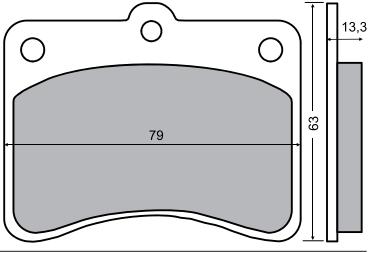 225100230 serie 4 pastiglie anteriori e posteriori organiche rms per piaggio porter dal 1993 misure 79 x 63 x 13,30 mm (made in italy)