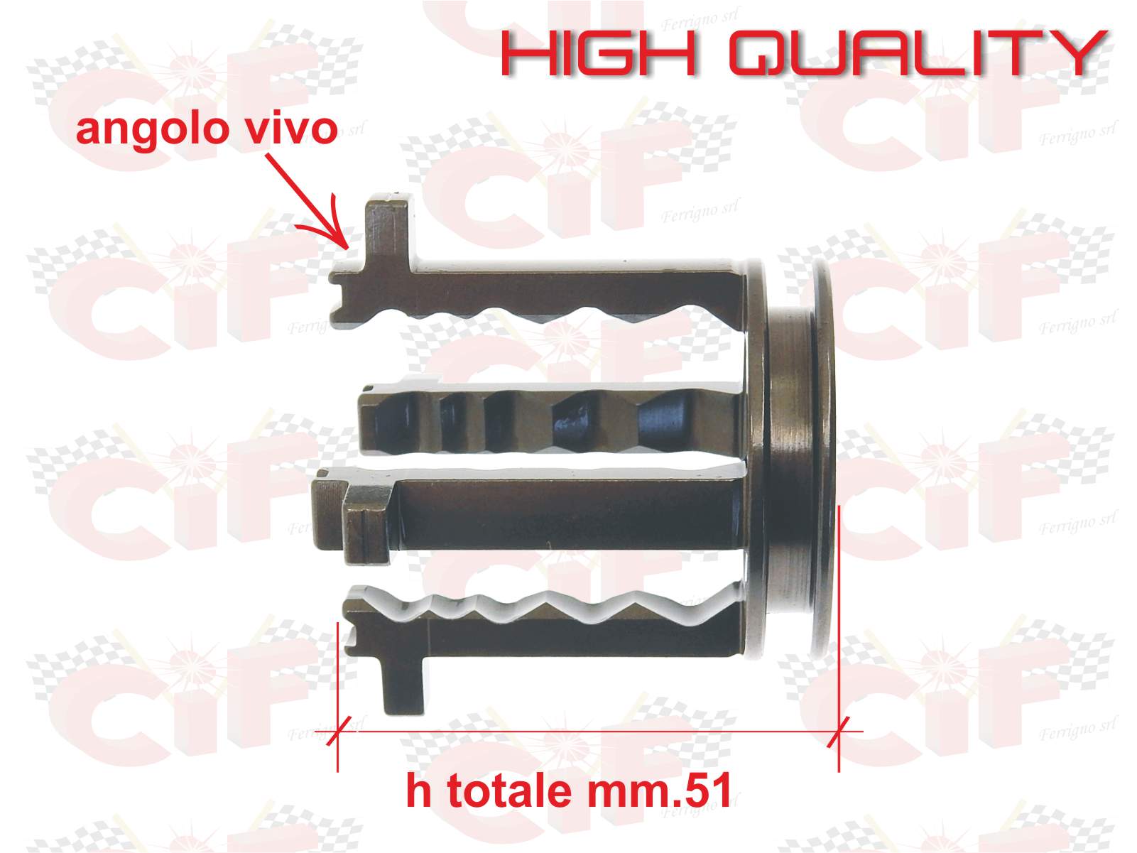 crocera innesto marce 4 griffe - 4 velocita (altezza totale 51 mm) vespa 50-90-125-et3- ape 50- 5066