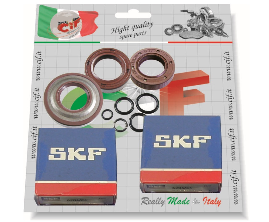 5169-ktv kit revisione cuscinetti banco skf + paraoli in viton- ape 50 - vespa 50-90-125 primavera-et3-vespa pk-pk xl-vespa fl