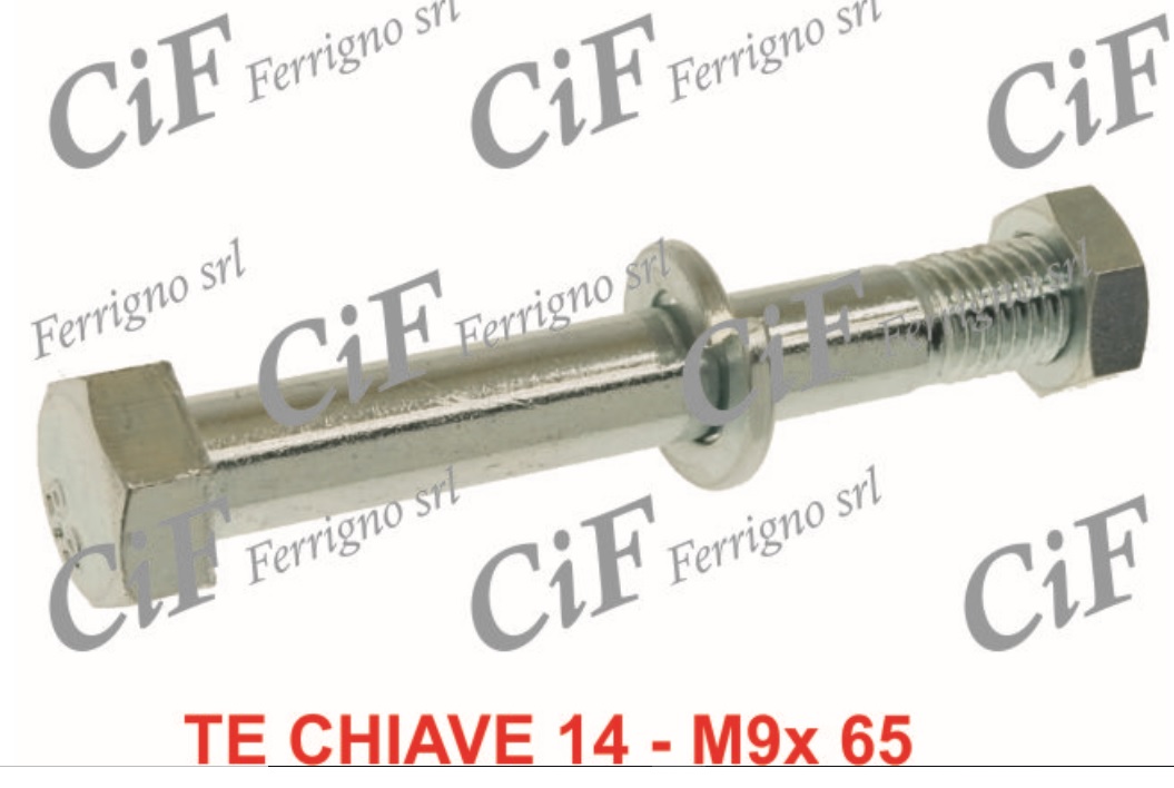 5268 vite perno te per attacco inferiore ammortizzatore posteriore m9 x 65mm - con rondella e dado - chiave 14 - piaggio vespa (r.o. 14689)