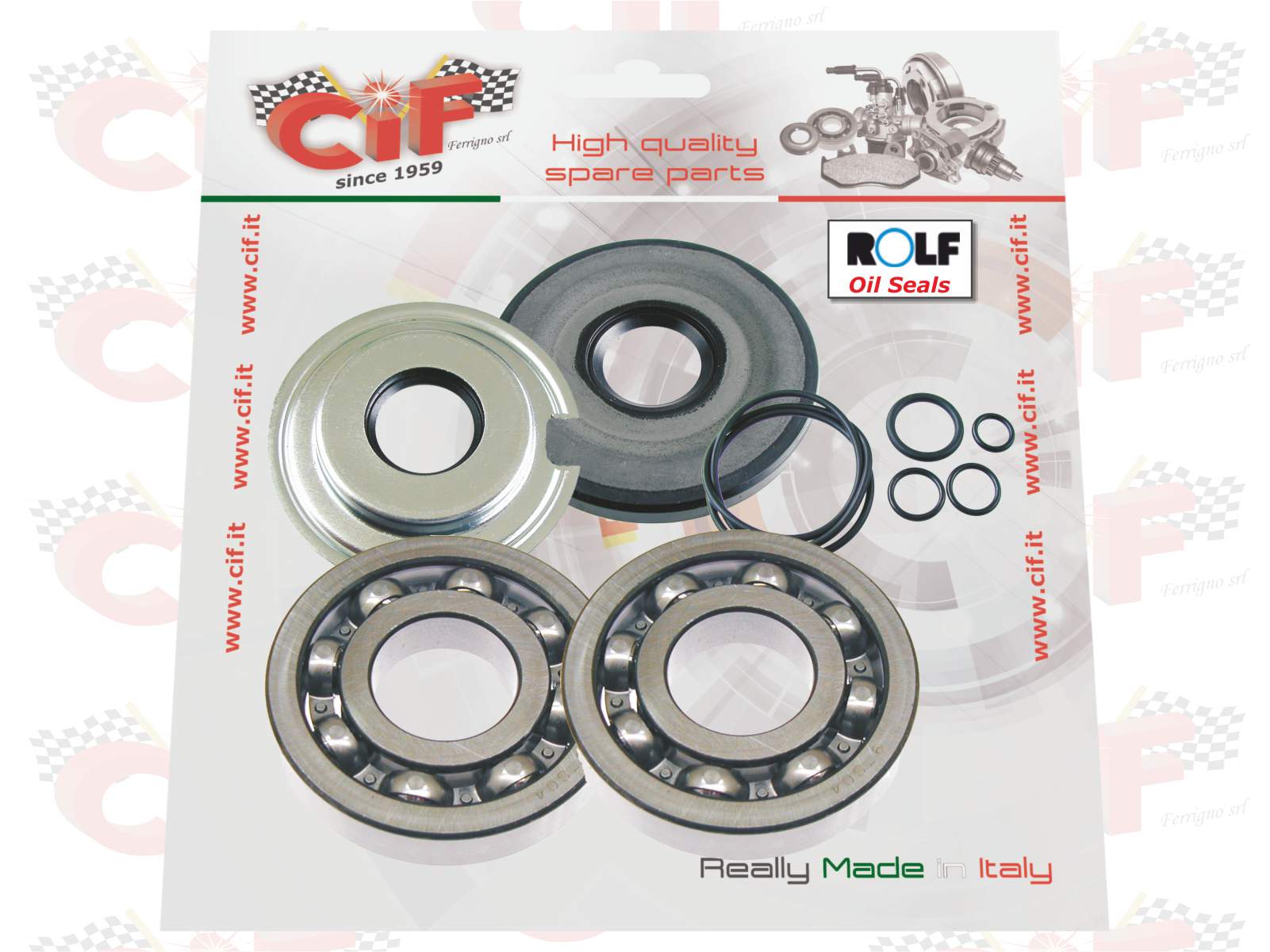 5166-ktr kit serie cuscinetti di banco skf + paraoli rolf piaggio vespa gl - sprint - super sprint - gtr - ts - vnb