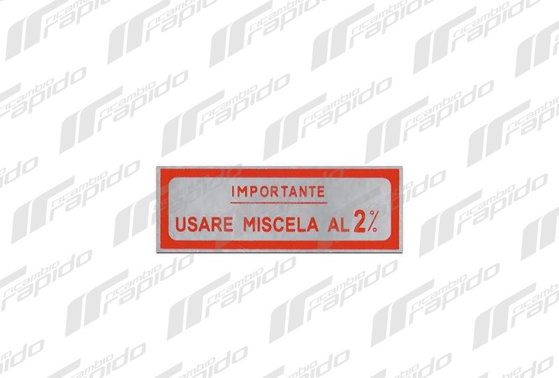 09408ro targhetta adesivo adesiva rosso rossi rossa per piaggio vespa *importante usare miscela al 2%*