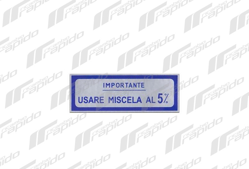 09409bl targhetta adesivo adesiva blu per piaggio vespa *importante usare miscela al 5%*