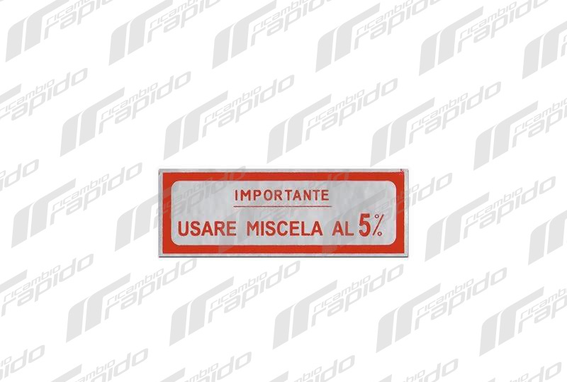 09410ro targhetta scritta adesivo adesiva rossa rossi rosso per piaggio vespa *importante usare miscela al 5%*