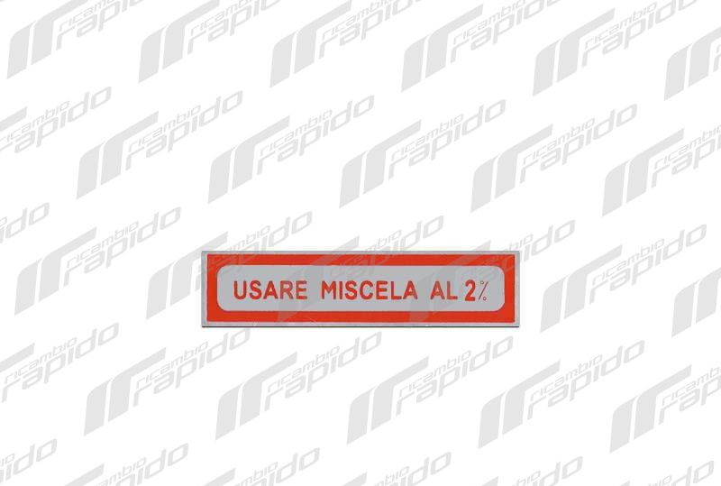 09407ro targhetta scritta adesivo adesiva rossa rosse rosso rossi per piaggio vespa *usare miscela al 2%*