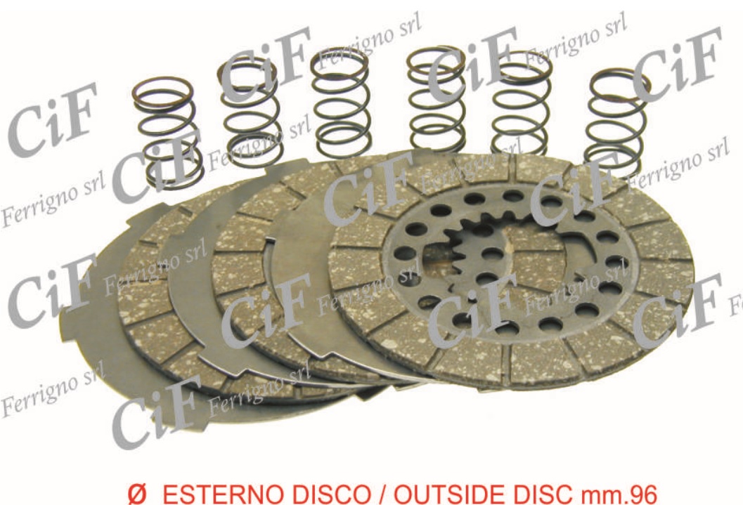 4018 serie dischi frizione cif piaggio vespa 125-150 1955-1957 (r.o. 22878)