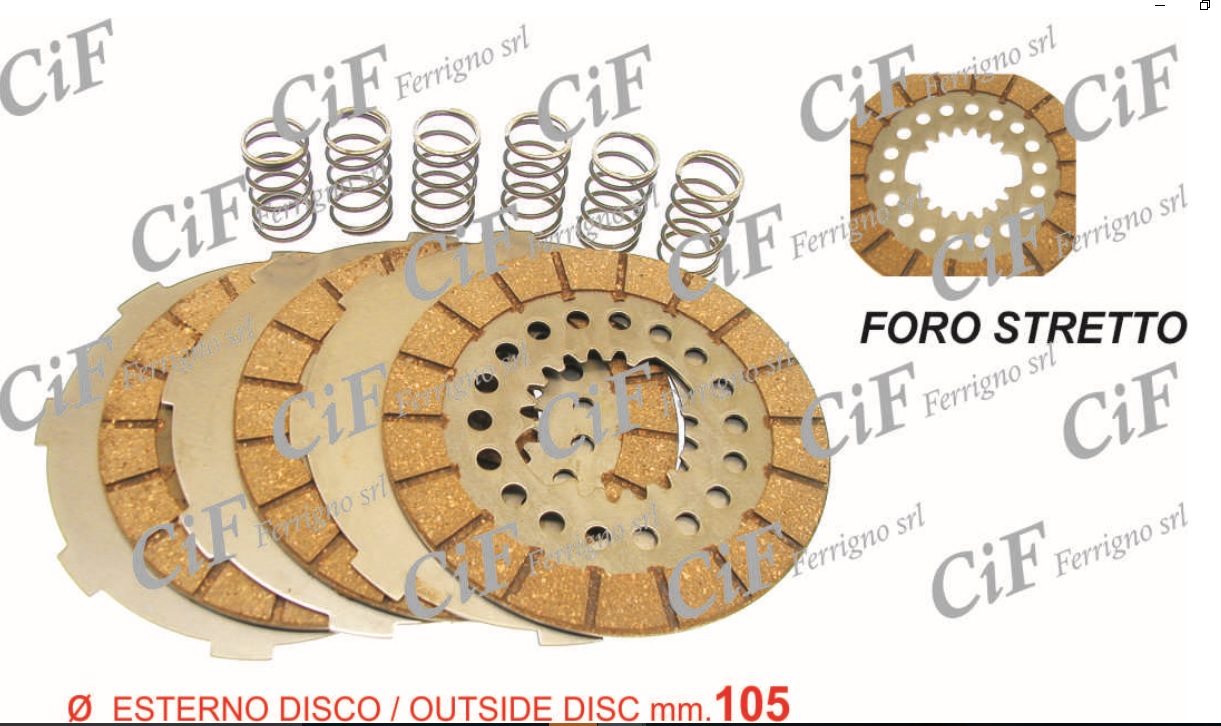 4019 serie dischi frizione cif piaggio vespa gs 150 vs1-vs2 (foro stretto)