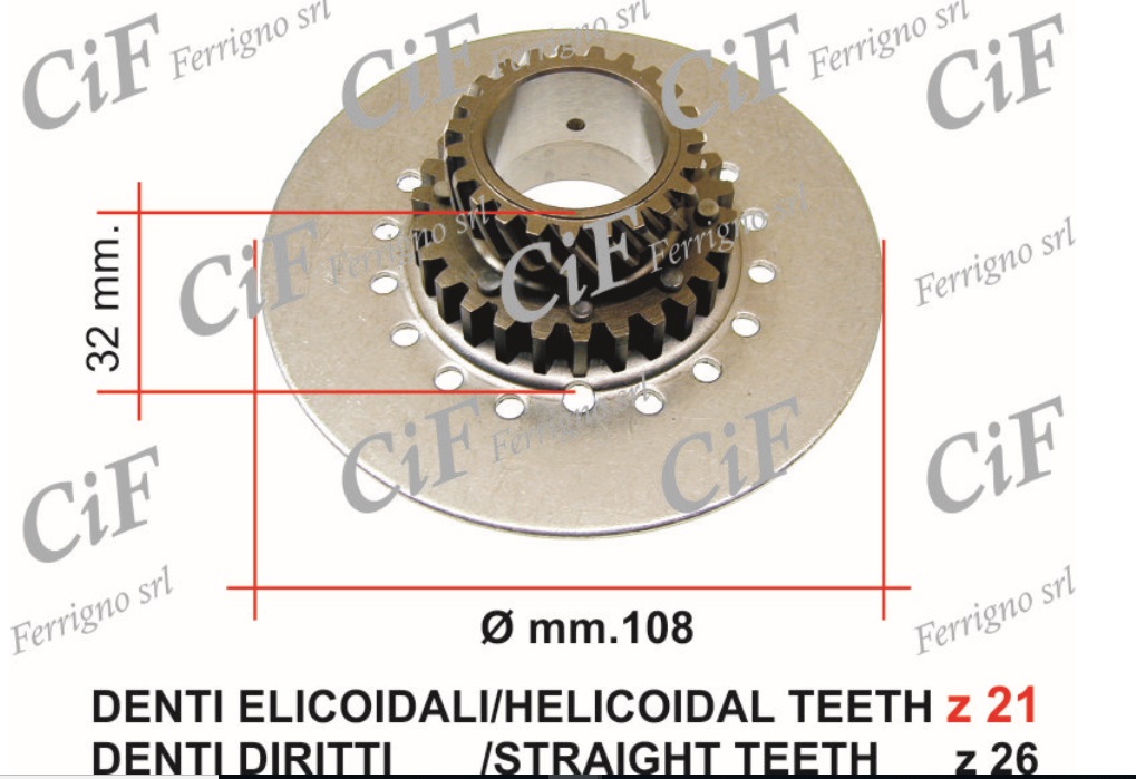 6543 ingranaggio frizione pignone primaria cif z21 denti - piaggio vespa px-rally 200