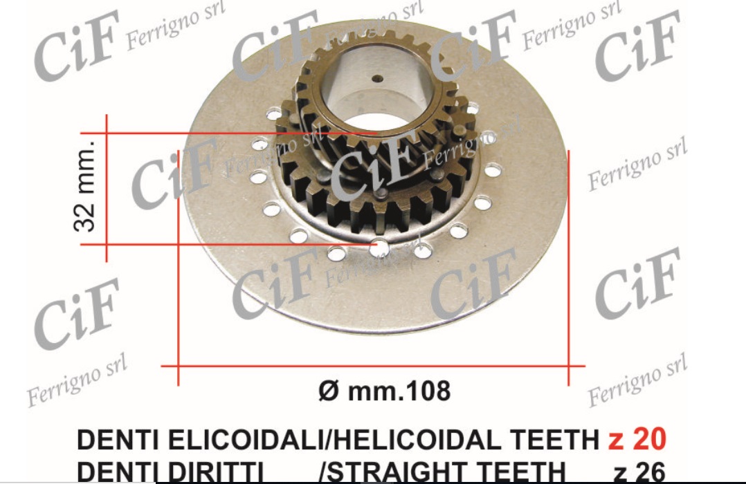 6544 ingranaggio frizione pignone primaria cif z20 denti - piaggio vespa px-rally 200 (r.o. 241346)