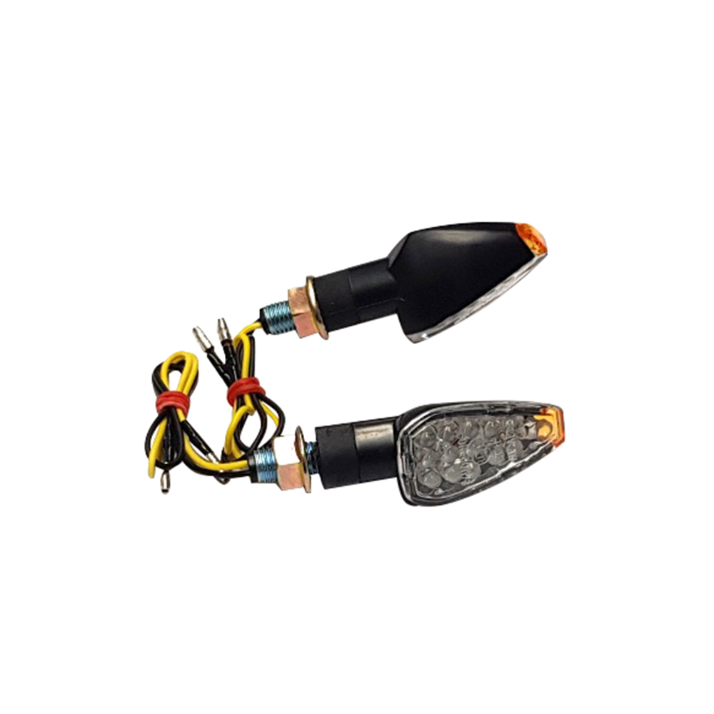 coppia paio frecce a leds modello goccia nere 12volts universali omologato gambo corto 404122040