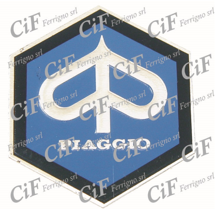 5781 targhetta adesiva fregio scudetto adesivo stemma emblema in alluminio piaggio vespa esagonale 42mm