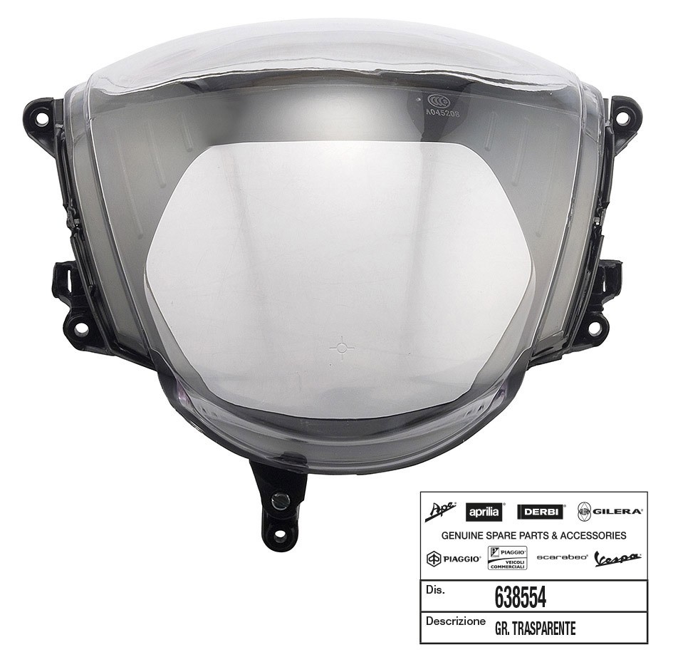 638554 plastica trasparente vetro cupolino faro anteriore piaggio zip 50-100-125 2t/4t