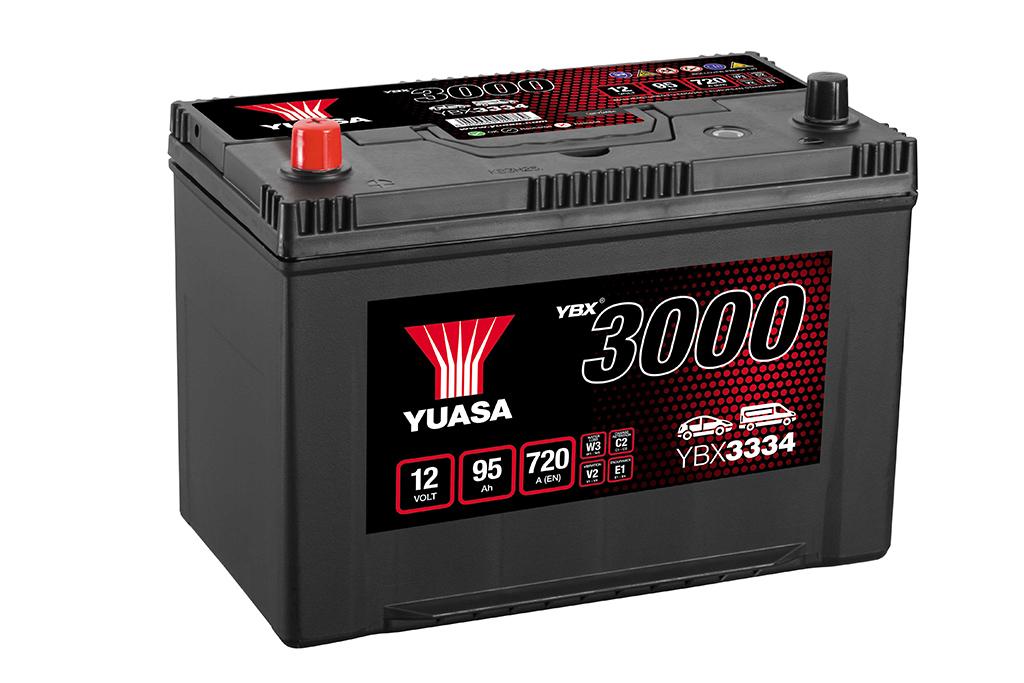 ybx3334 batteria auto yuasa 12volts 95ah 720a positivo sinistro- lunghezza 303 x larghezza 174 x altezza 222mm