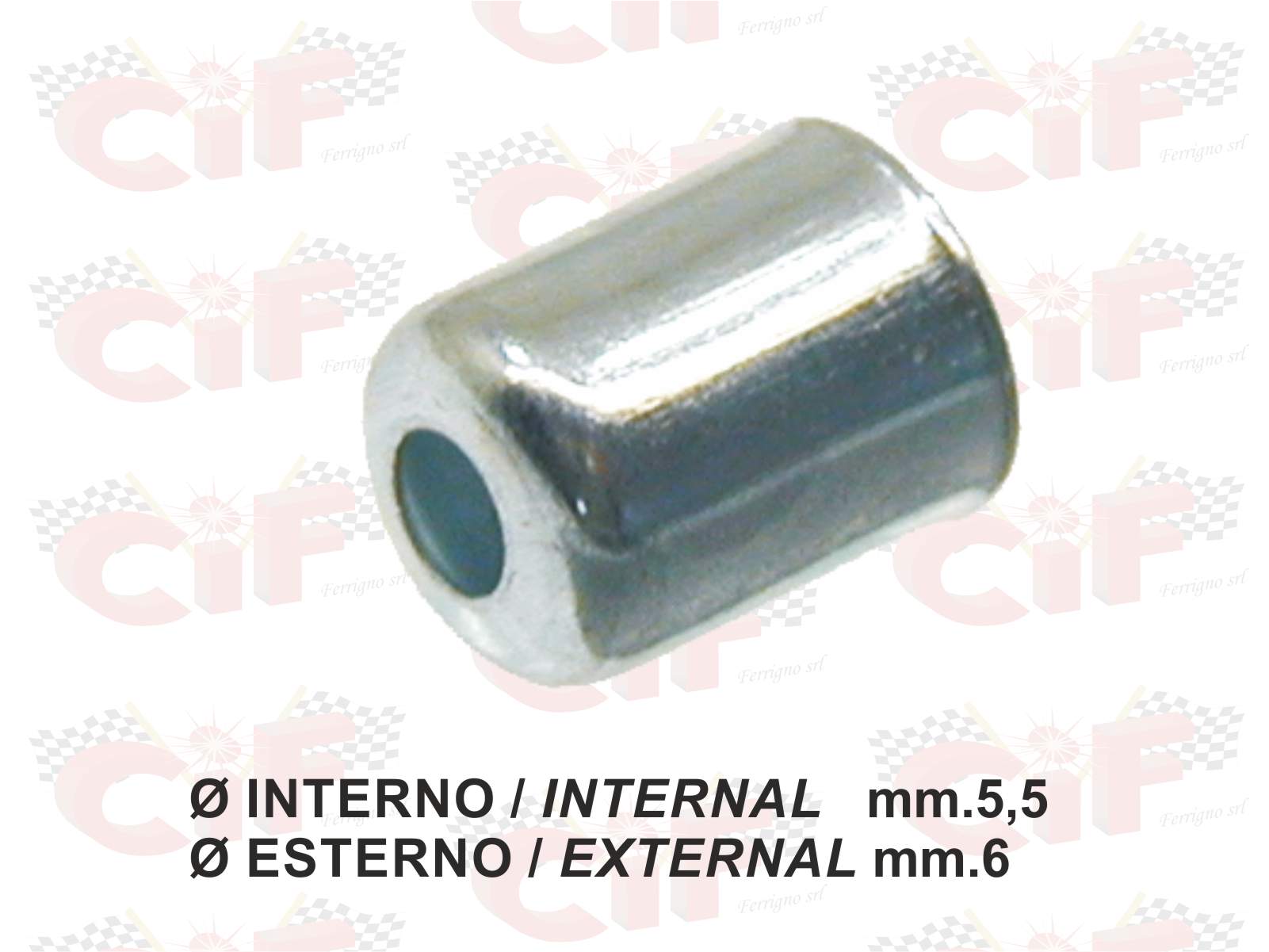 3502 capoguaina diametro interno 5,5 x esterno 6 mm per guaina a spirale da 4,5mm