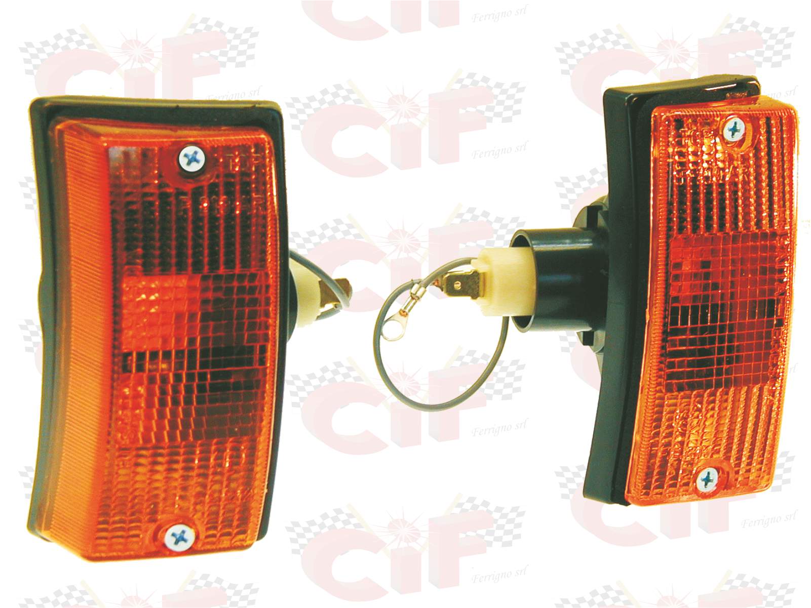 1730 coppia frecce anteriori arancioni - vespa px 80 / 100 / 125 / 150 / 200 - e - arcobaleno - ets - s automatica