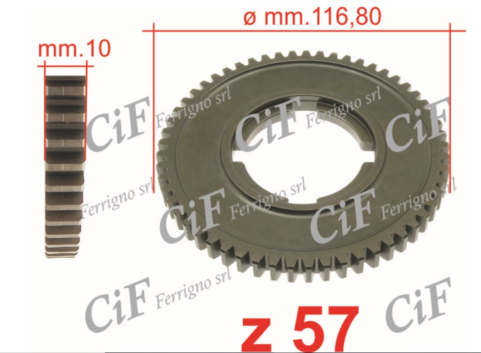 ingranaggio cambio 1 velocita prima z57 denti- piaggio vespa px (r.o. 152796)