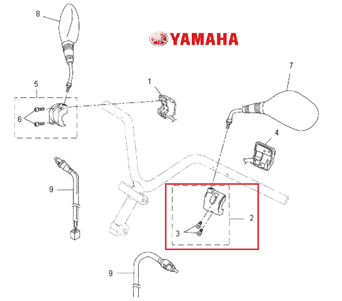 1phh39860000 coperchio posteriore per commutatore devioluci originale yamaha aerox