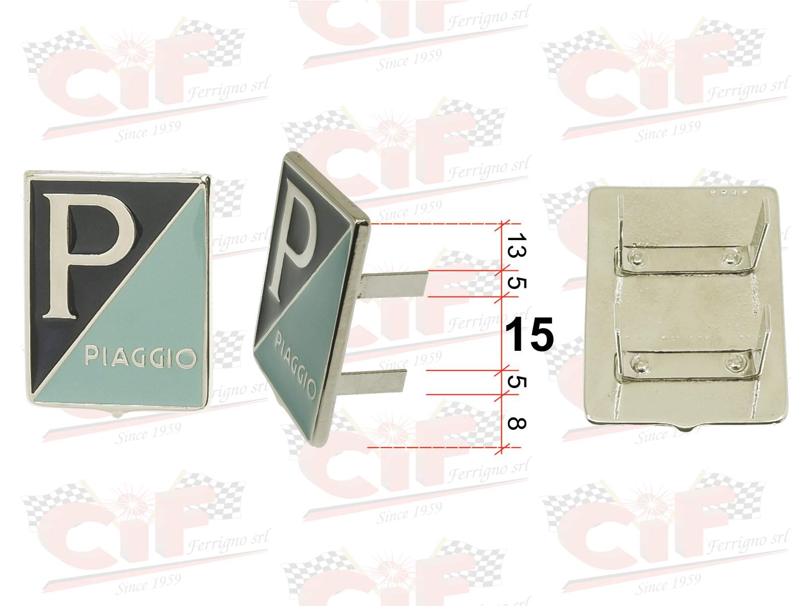 5746-mvn scudetto stemma fregio targhetta emblema in metallo con poca resina come originale -piaggio vespa 125 1955-1957